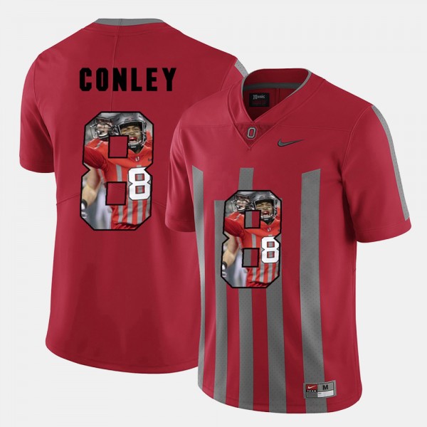 Ohio State Buckeyes Gareon Conley Men's #8 Red Pictorial Fashion College Football Jersey 2404NVUC8